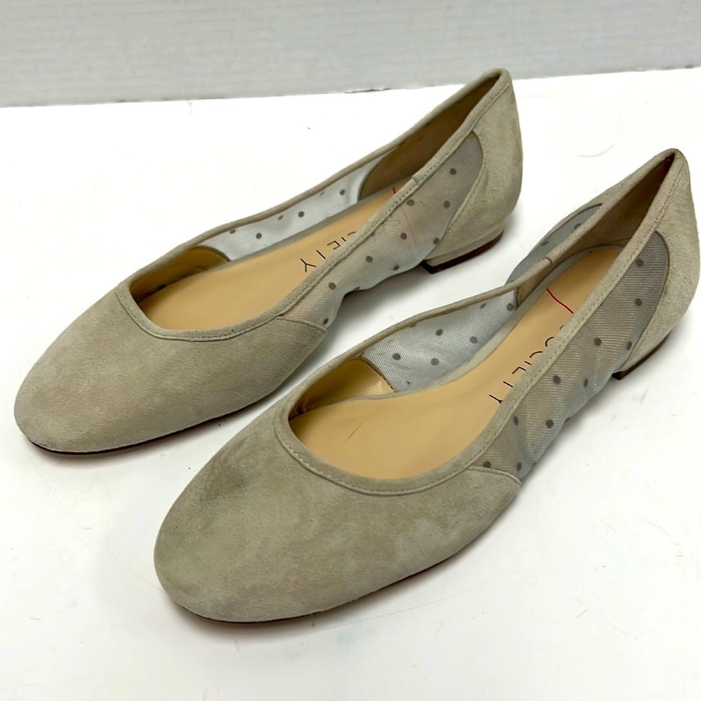 Sole Society So-Pammy Tan/Beige Suede Flats Size 9